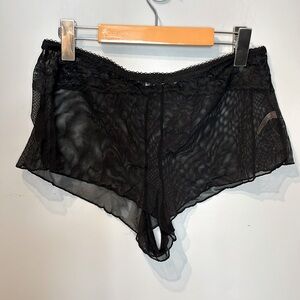 La Vie En Rose Sheer Black Lace Shorts